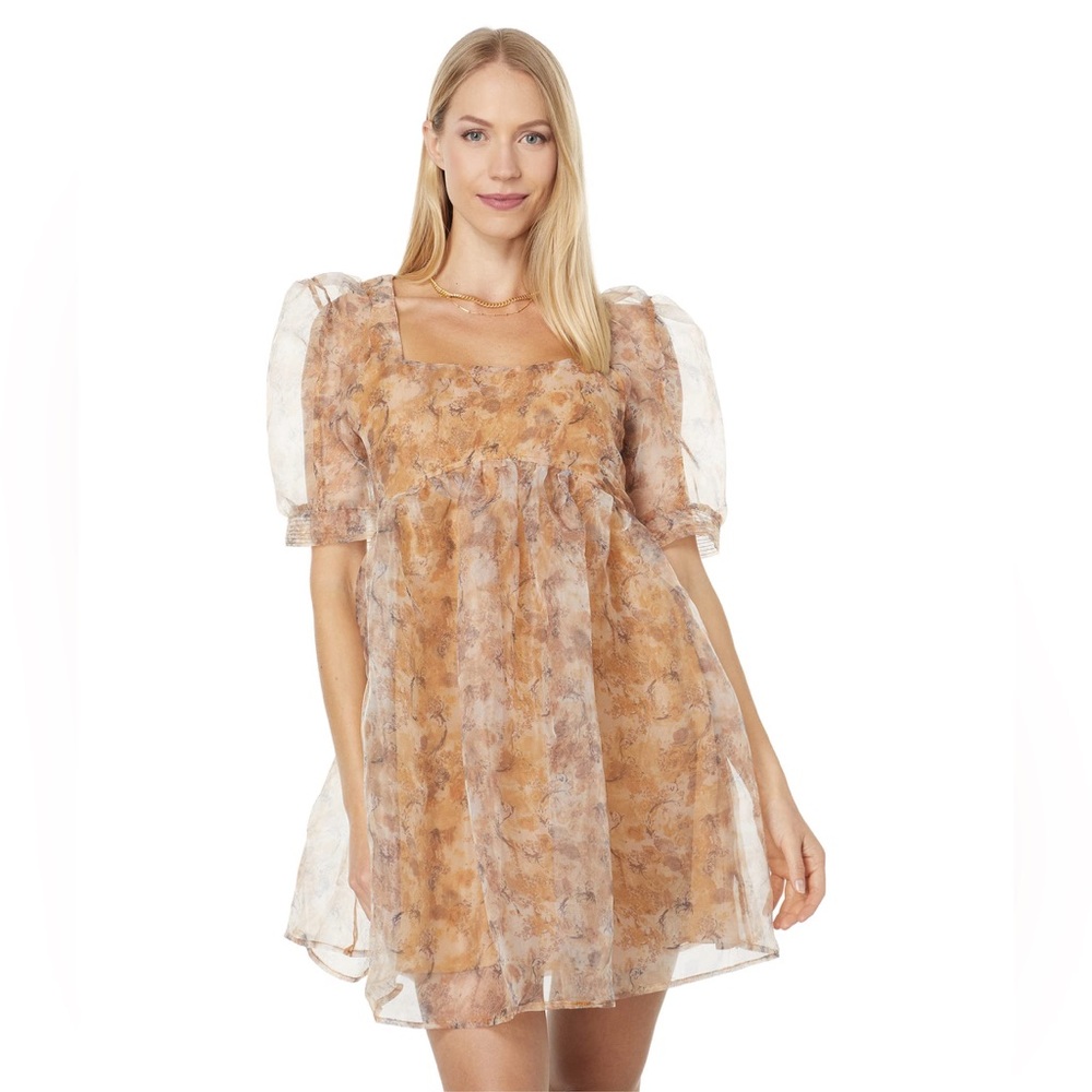 Women's Dress - En Saison by Lala Fall Mini Boho Floral Blouson Dress - Picture 3 of 8